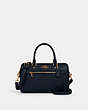 COACH®,ROWAN SATCHEL BAG IN SIGNATURE LEATHER,Leather,Medium,Gold/Midnight,Front View