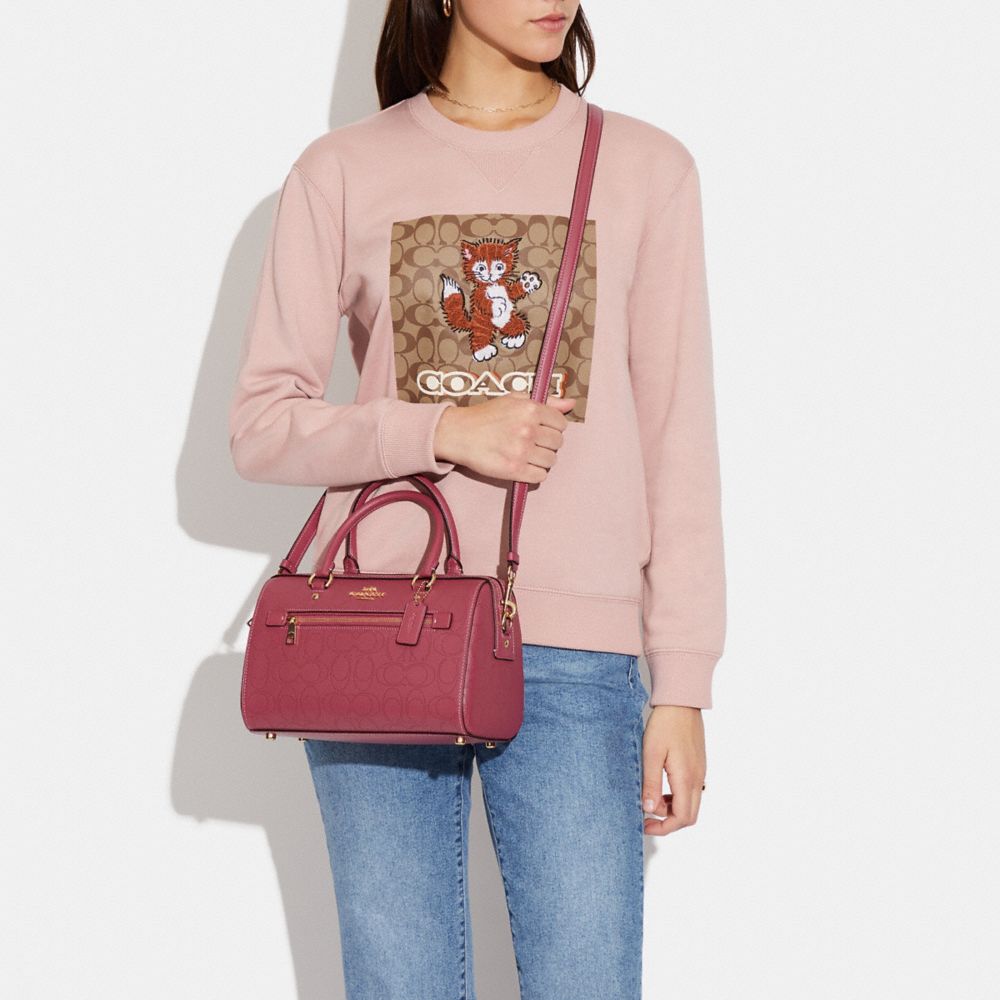 Coach rowan satchel online pink