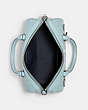 COACH®,ROWAN SATCHEL BAG IN SIGNATURE LEATHER,Leather,Medium,Silver/SEAFOAM,Inside View,Top View