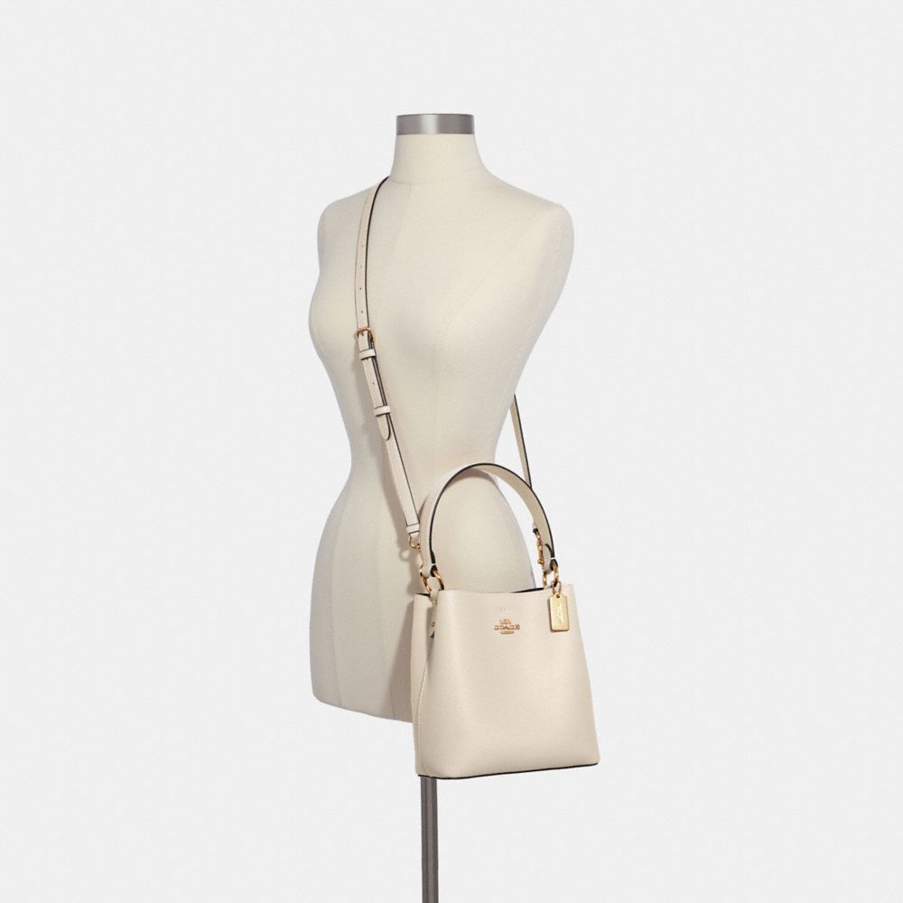 COACH®,SMALL TOWN BUCKET BAG,Pebbled Leather,Medium,Gold/Chalk Light Saddle,Alternate View