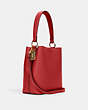 COACH®,SMALL TOWN BUCKET BAG,Pebbled Leather,Medium,Gold/1941 Red/Oxblood,Angle View