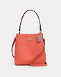 COACH®,SMALL TOWN BUCKET BAG,Pebbled Leather,Medium,Silver/Tangerine Taupe,Front View