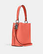 COACH®,SMALL TOWN BUCKET BAG,Pebbled Leather,Medium,Silver/Tangerine Taupe,Angle View