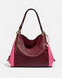 COACH®,DALTON 31 IN COLORBLOCK,Leather,Large,Brass/Wine Multi,Front View