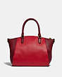 COACH®,ELISE SATCHEL IN COLORBLOCK,Pebble Leather,Large,Brass/Red Apple Multi,Back View