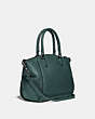 COACH®,ELISE SATCHEL IN COLORBLOCK,Pebble Leather,Large,GM/Forest Multi,Angle View