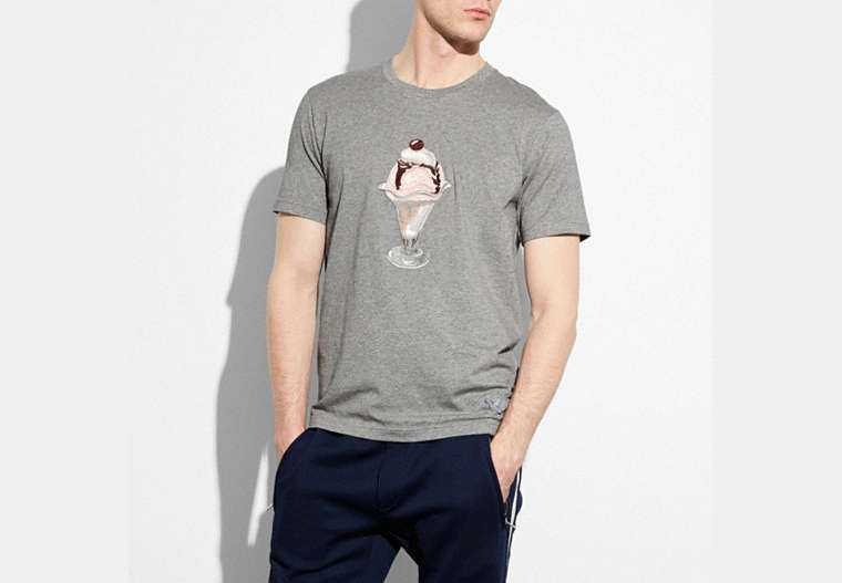 COACH®,SUNDAE T-SHIRT,Other,HEATHER GREY,Front View