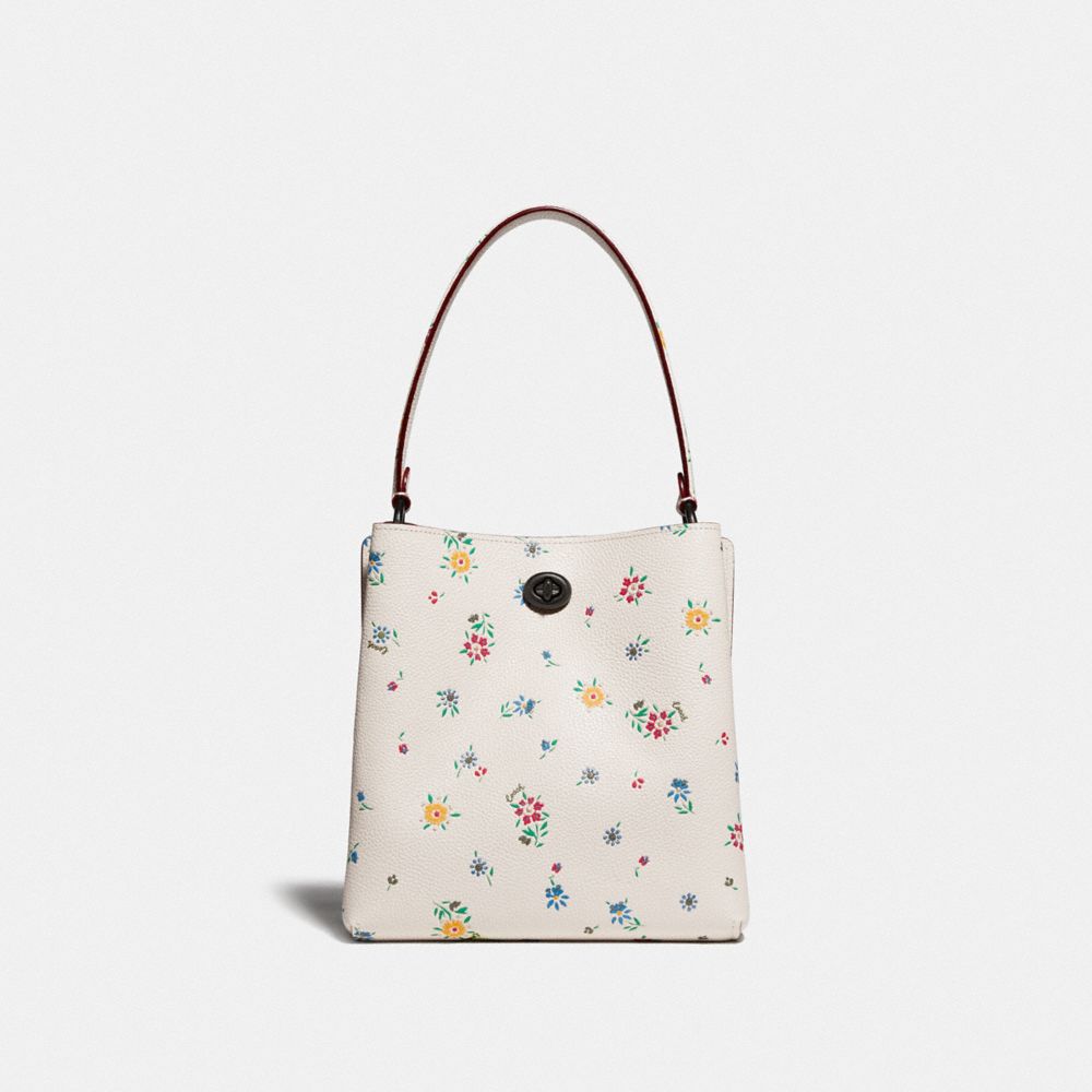 COACH®,Charlie Bucket Bag 21 With Wildflower Print,,Back View