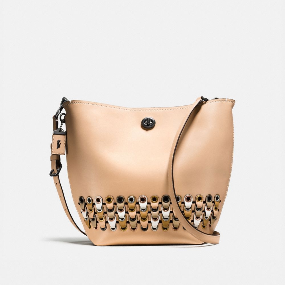 COACH®,Duffle Shoulder Bag With Coach Link Detail,,Front View