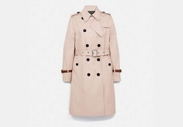 COACH®,TRENCH COAT,Almond Peach,Front View