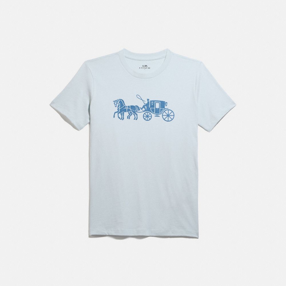 COACH®,HORSE AND CARRIAGE T-SHIRT,cotton,Baby Blue,Front View image number 0