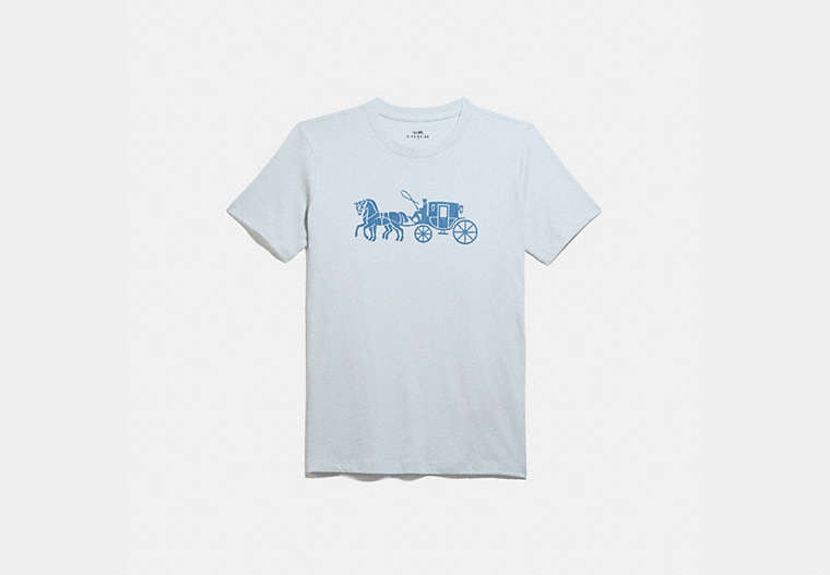 COACH®,HORSE AND CARRIAGE T-SHIRT,cotton,Baby Blue,Front View image number 0
