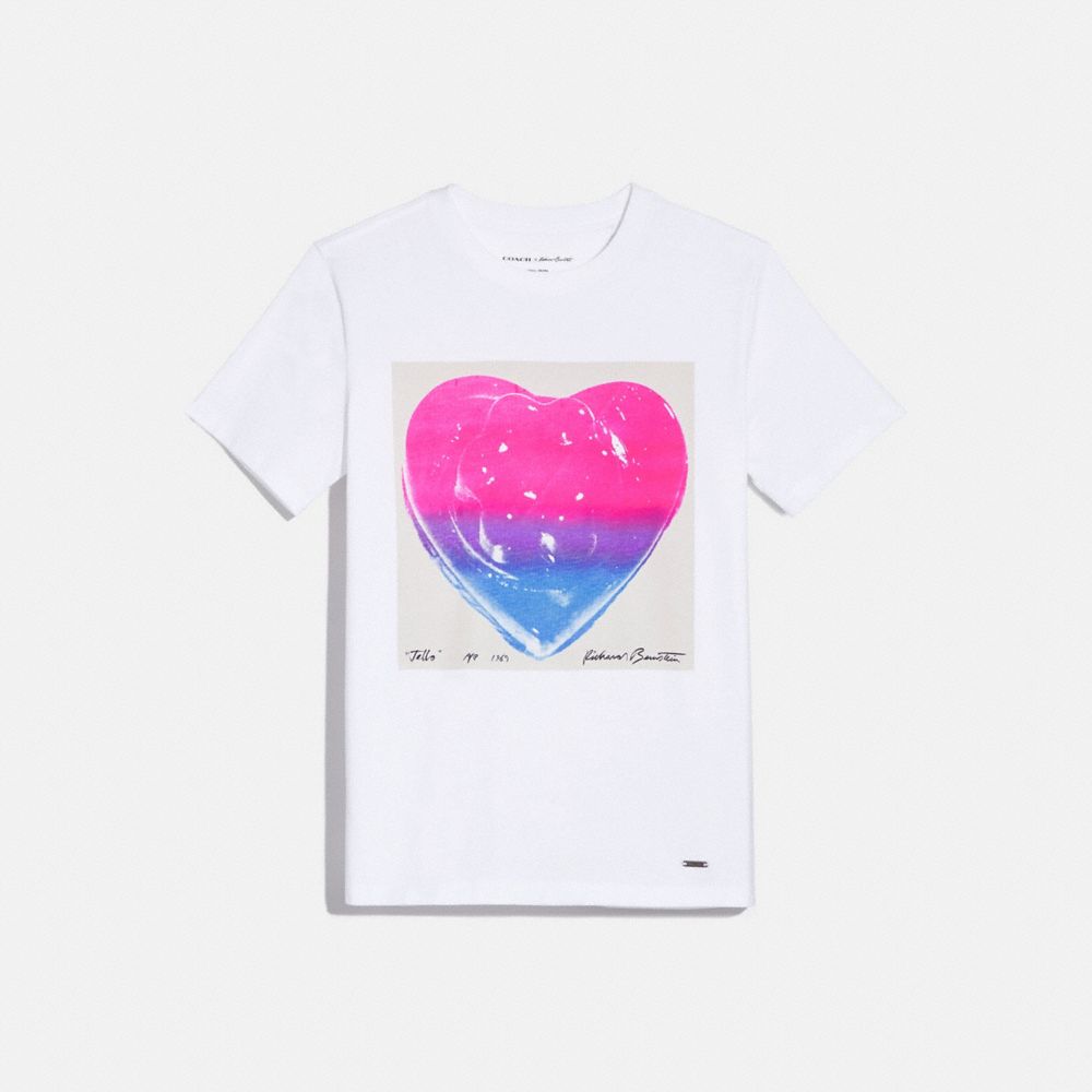 Coach X Richard Bernstein Pink And Blue Jello Heart T Shirt