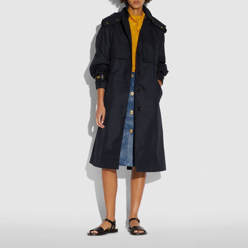 COACH®  Hooded Trench Coat