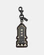 COACH®,ROCKET BAG CHARM,Mixed Material,Silver/Black,Front View
