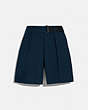 COACH®,BELTED SHORTS,cotton,NAVY,Front View