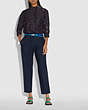 COACH®,PLEATED TROUSERS,cotton,NAVY,Scale View