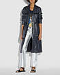 COACH®,SPORTY LEATHER TRENCH COAT,Leather,NAVY,Scale View