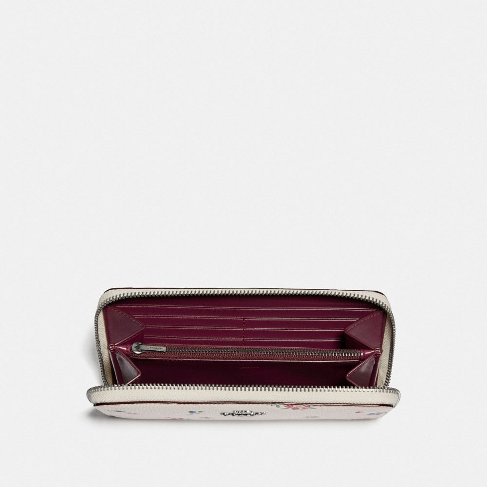COACH®,Accordion Zip Wallet With Wildflower Print,,Inside View,Top View
