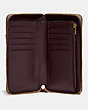 COACH®,MEDIUM ZIP AROUND WALLET WITH VARSITY STRIPE,Leather,Mini,Brass/Elm Multi,Inside View,Top View