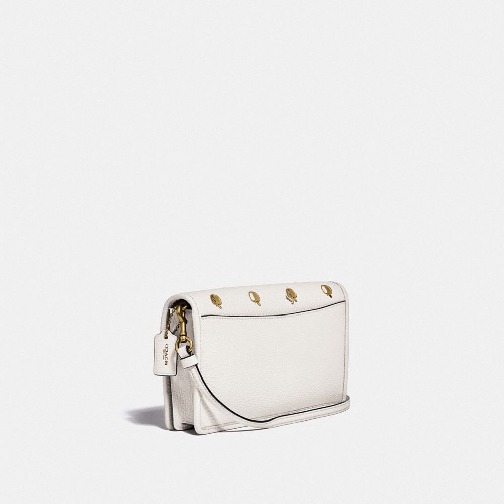 Hayden Foldover Crossbody Clutch Bag With Apple Print