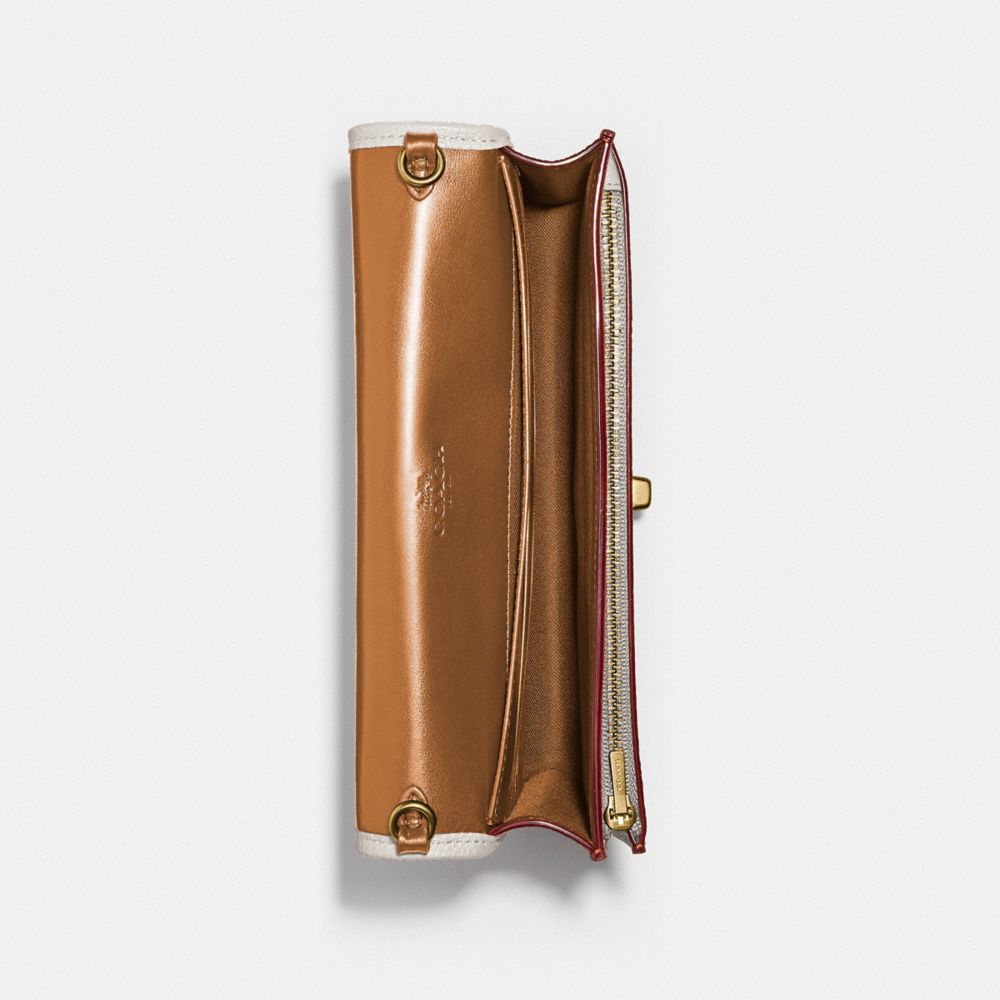 Hayden Foldover Crossbody Clutch Bag With Apple Print