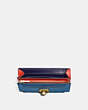 COACH®,HUTTON WALLET IN COLORBLOCK,Leather,Brass/Lake Multi,Inside View,Top View