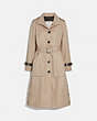 COACH®,TRENCH WITH SIDE SNAPS,Cotton/Synthetic,BONE,Front View