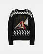 COACH®,NYC JACQUARD SWEATER,wool,Black,Front View