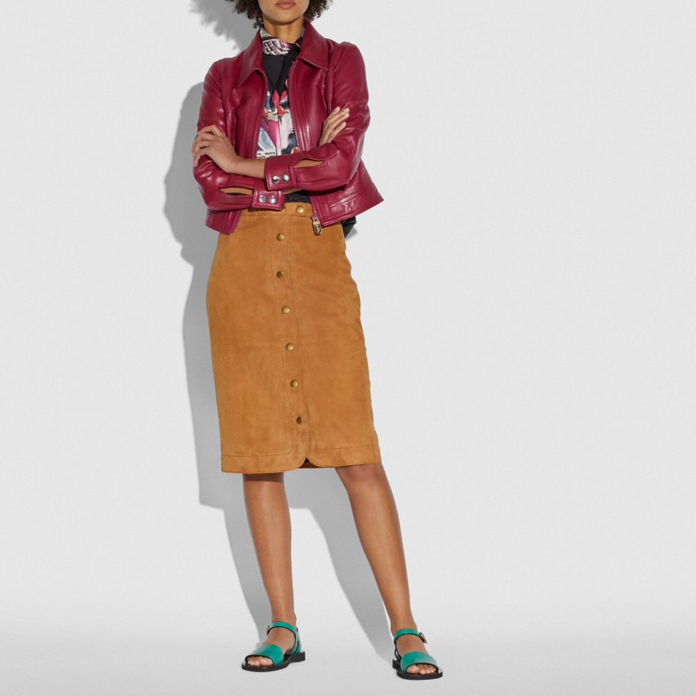 COACH®,Suede Skirt,,Scale View