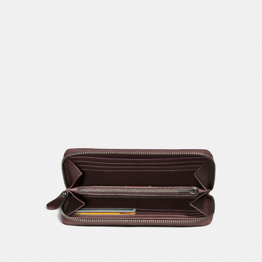 COACH®,ACCORDION WALLET WITH REXY,Leather,Goldenrod,Inside View,Top View
