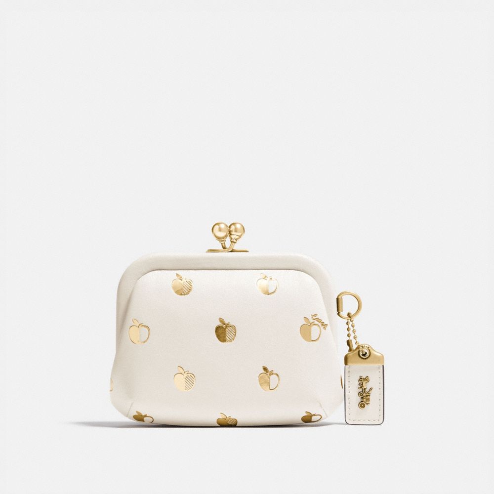 COACH Kisslock Coin Case With Apple Print