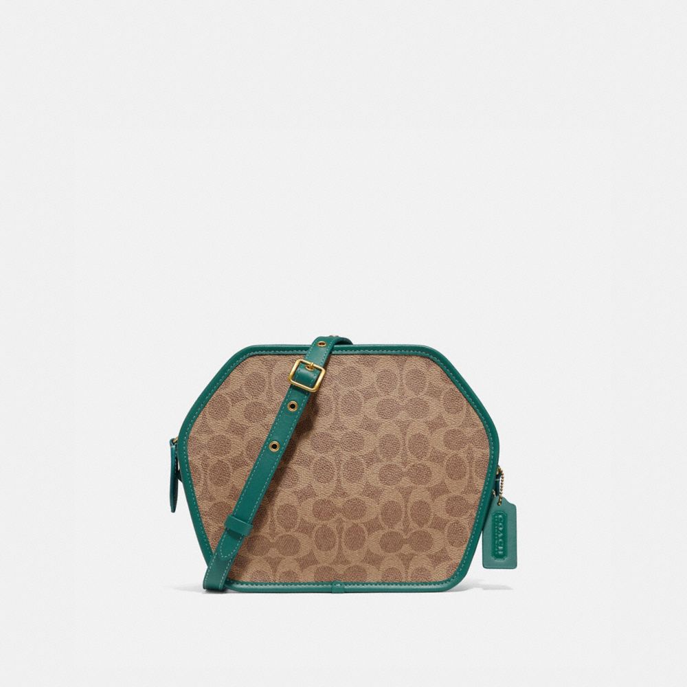 COACH Zip Geometric Pouch In Signature Canvas