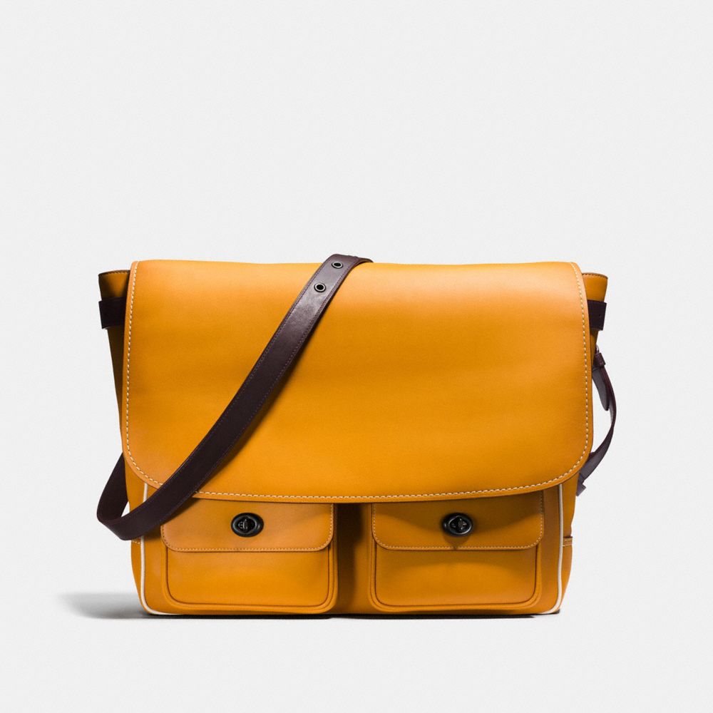 COACH®,MAIL SAC,Leather,Large,Light Antique Gold/Burnt Sienna/Dark Sienna,Front View