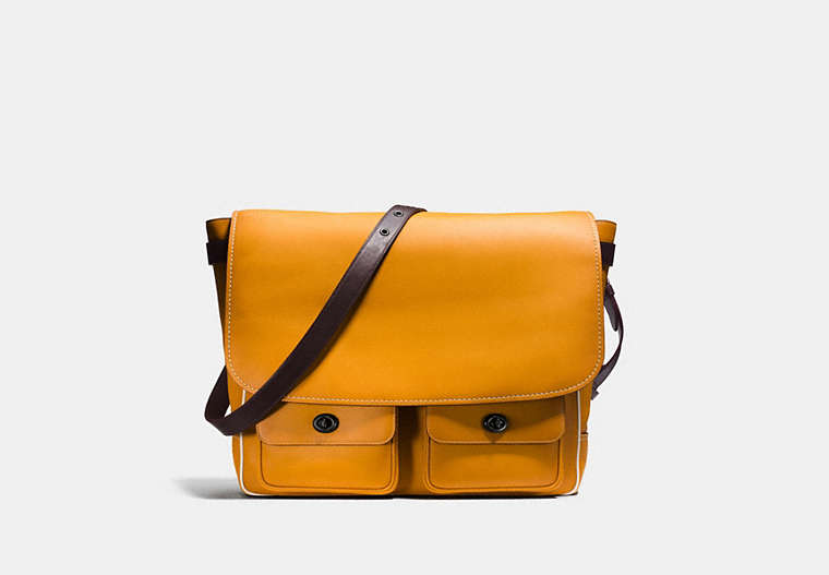 COACH®,MAIL SAC,Leather,Large,Light Antique Gold/Burnt Sienna/Dark Sienna,Front View