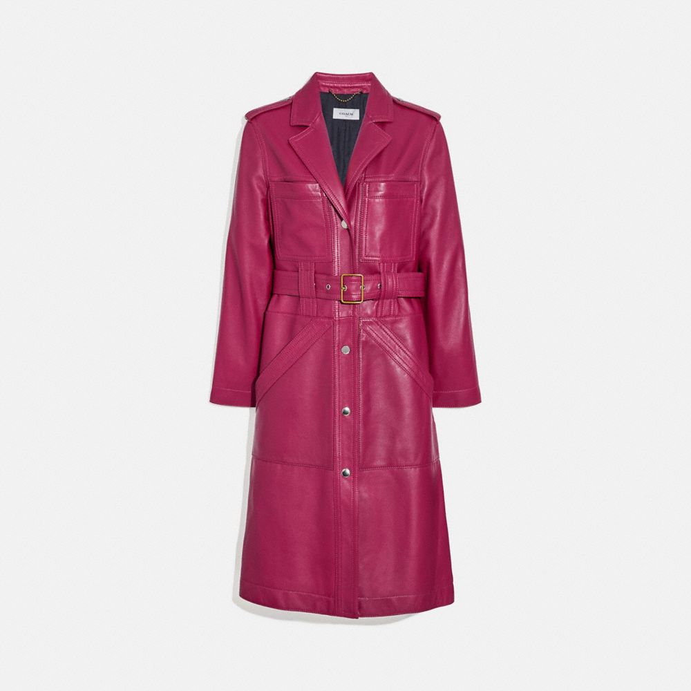 Coach leather hot sale trench coat