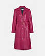 COACH®,LEATHER TRENCH COAT,Leather,Tweed Berry,Front View