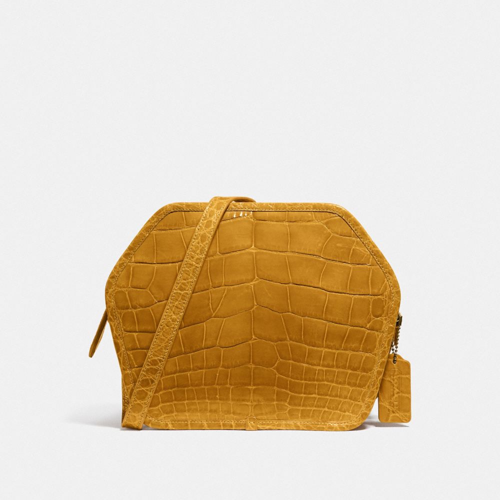 Zip Geometric Pouch In Alligator