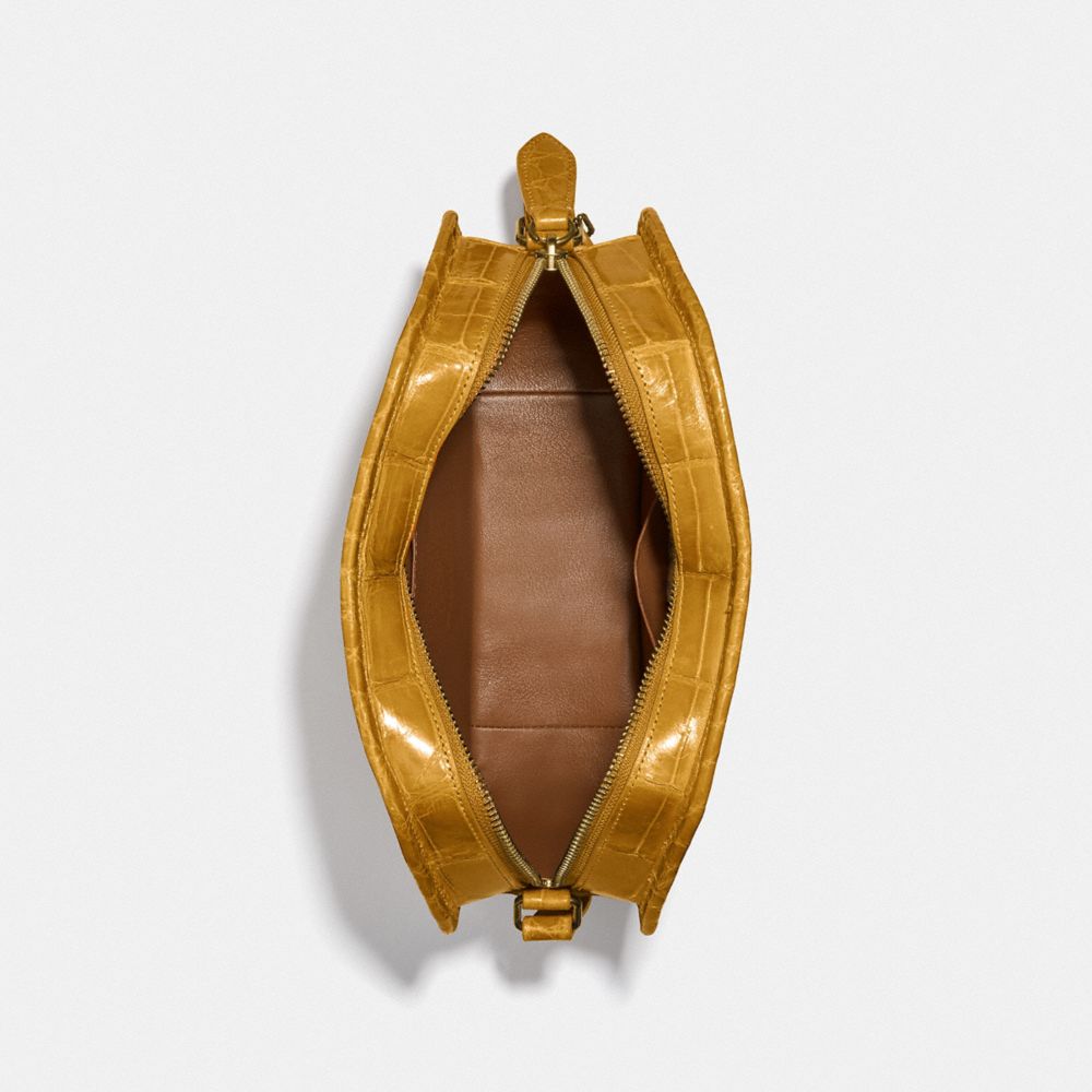 Zip Geometric Pouch In Alligator