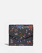 COACH®,SMALL WALLET WITH WILDFLOWER PRINT,Leather,Brass/Midnight Navy Multi,Front View
