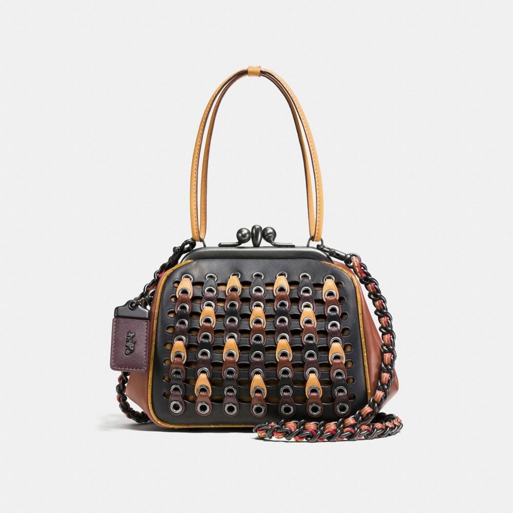 Kisslock Frame Bag With Colorblock Coach Link