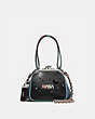 COACH®,KISSLOCK FRAME BAG 23 WITH SPACE,Leather,Mini,Light Antique Nickel/Black,Front View