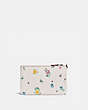 COACH®,SMALL WRISTLET WITH WILDFLOWER PRINT,Pebble Leather,Pewter/Chalk,Back View