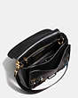 COACH®,COURIER BAG IN GLOVETANNED LEATHER WITH LEATHER SEQUINS,Leather,Medium,Brass/Black Multi,Inside View,Top View