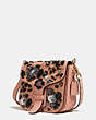 COACH®,COURIER BAG IN GLOVETANNED LEATHER WITH LEATHER SEQUINS,Leather,Medium,OL/PINK MULTICOLOR,Angle View