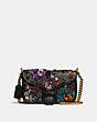 COACH®,COURIER CROSSBODY IN GLOVETANNED LEATHER WITH LEATHER SEQUINS,Leather,Small,Brass/Black Multi,Front View