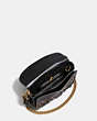 COACH®,COURIER CROSSBODY IN GLOVETANNED LEATHER WITH LEATHER SEQUINS,Leather,Small,Brass/Black Multi,Inside View,Top View
