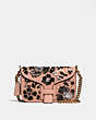 COACH®,COURIER CROSSBODY IN GLOVETANNED LEATHER WITH LEATHER SEQUINS,Leather,Small,OL/PINK MULTICOLOR,Front View