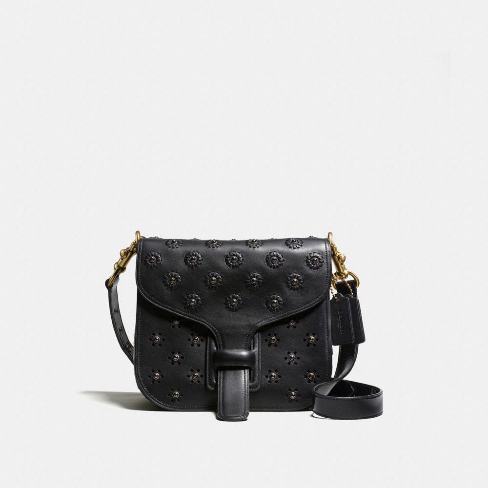 COACH COACH Courier Bag In Glovetanned Leather With Whipstitch Eyelet And Crocodile Detail