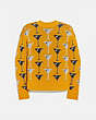 COACH®,MARTINI CREWNECK SWEATER,YELLOW,Front View